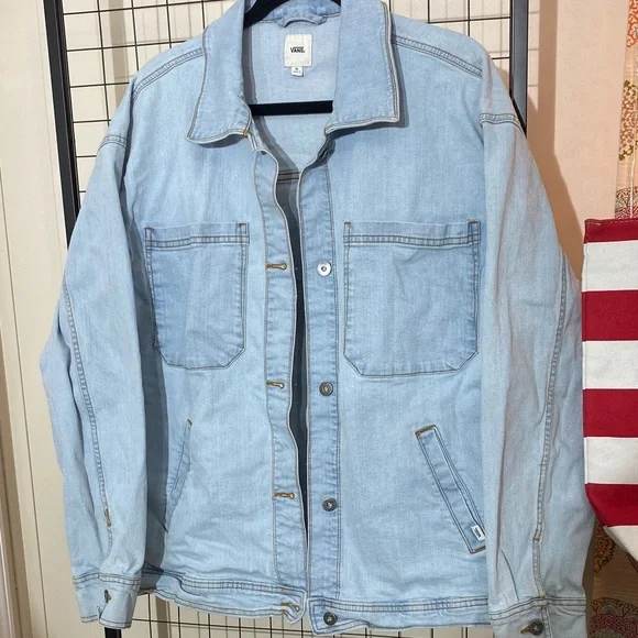 Vans Light Blue Denim Jacket XL Oversized - Picture 3 of 7